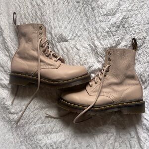 Dr. Martens Women's Cream Leather Boots